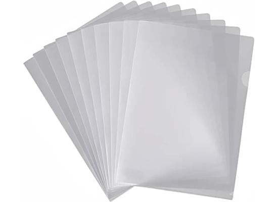 Clear File, A4 L-Shape For Documents, Pack of 12 files